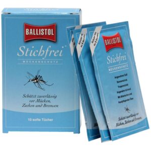 Ballistol Stikk-fri serviett 10-pakk Virker mot både mygg og flått