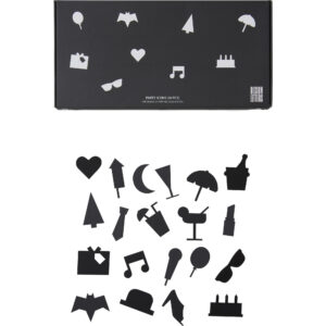 Design Letters Party Ikoner for Message Board (20 deler), Black