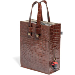 Top Drawer Bag in box i Croco mønster, Dk Cognac, 3 liter