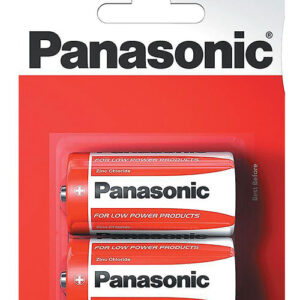 2 stk Panasonic C Zink Carbon Batterier