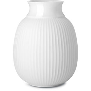 Lyngby Porcelæn Curve Vase H17 hvit håndlaget porselen