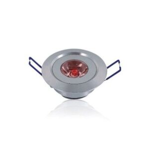 1W LED downlight med rødt lys - hull: Ø4,4-4,8 cm, Mål: Ø5,2 cm, 2,2 cm høy, dimbar, 12V - Dimbar : Dimbar, Kulør : Rød
