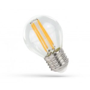 4W LED kronepære - G45, Karbon filamenter, klart glas, E27 - Dimbar : Ikke dimbar, Kulør : Nøytral