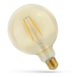 5W LED globepære - Karbon filamenter, rav farget glas, ekstra varm, E27 - Dimbar : Ikke dimbar, Kulør : Ekstra varm