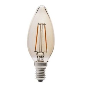 Ledlife 2W LED stearinlys pære - Karbon filamenter, røkt glass, dimbar, Ekstra varm, E14 - Dimbar : Dimbar, Kulør : Ekstra varm