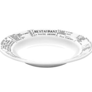 Pillivuyt Brasserie tallerken dyp hvit/sort - 23 cm. Kommer i slutten av oktober -21.
