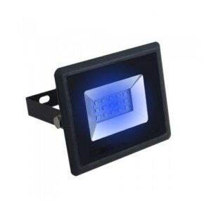 V-Tac 10W LED lyskaster - Arbeidslampe, blå, utendørs - Dimbar : Ikke dimbar, Farge på huset : Svart, Kulør : Blå