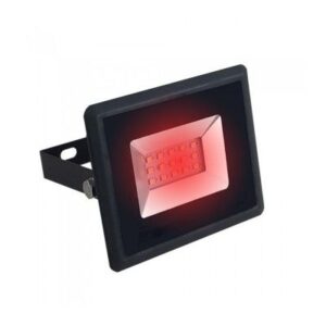 V-Tac 10W LED lyskaster - Arbeidslampe, rød, utendørs - Dimbar : Ikke dimbar, Farge på huset : Svart, Kulør : Rød