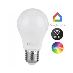 V-Tac 10W Smart Home LED pære - Google Home, Amazon Alexa kompatibel, E27 - Dimbar : Via Smart Home, Kulør : Varm-kald + RGB