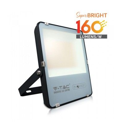 V-Tac 200W LED lyskaster - 160LM/W, arbeidslampe, utendørs - Dimbar : Ikke dimbar, Farge på huset : Svart, Kulør : Nøytral