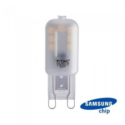 V-Tac 2,5W LED pære - Samsung LED chip, G9 - Dimbar : Ikke dimbar, Kulør : Varm