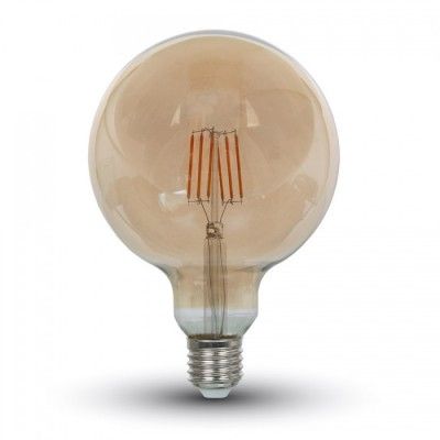V-Tac 6W LED globepære - Karbon filamenter, Ø12,5 cm, ekstra varm hvit, 2200K, E27 - Dimbar : Ikke dimbar, Kulør : Ekstra varm