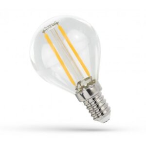 1W LED kronepære - G45, karbon filamenter, klart glas, E14 - Dimbar : Ikke dimbar, Kulør : Varm