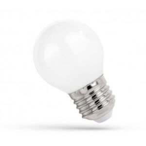 1W LED kronepære - G45, karbon filamenter, mattert glas, E27 - Dimbar : Ikke dimbar, Kulør : Varm