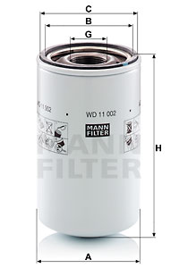 Filter, arbeidshydraulikk MANN-FILTER WD 11 002