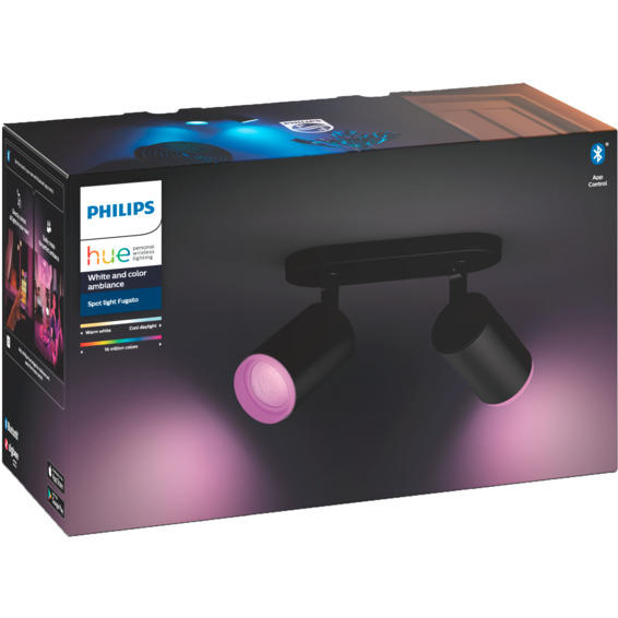 Philips Hue WCA Fugato Dobbel Spotlight 5.7W Sort