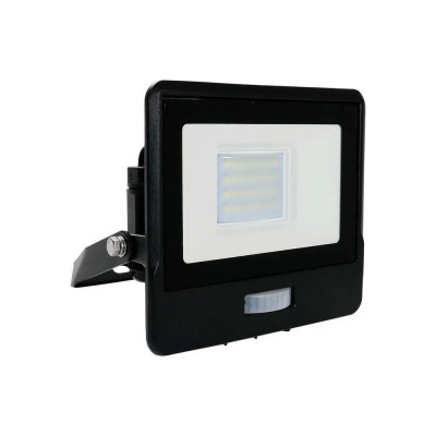 V-Tac 20W Lyskaster med sensor - SMD, Samsung LED chip - Dimbar : Ikke dimbar, Farge på huset : Svart, Kulør : Nøytral