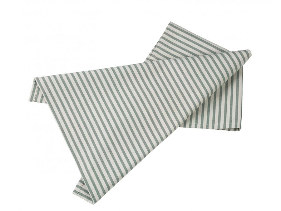 Bastian Tekstil Kjøkkenhåndkle Sjøgrønn/Natur Striper L70cm B50cm