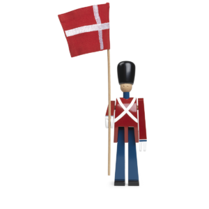 Kay Bojesen Flaggbærer med Tekstilflagg Malt Bøk 22 cm.