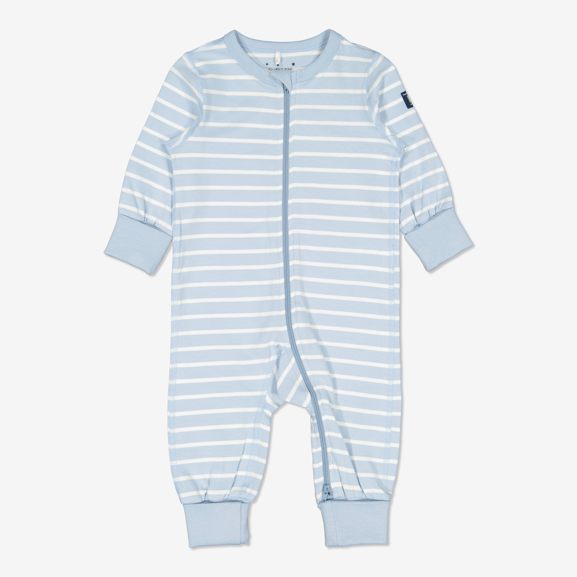 Stripet hel pyjamas baby lysblå