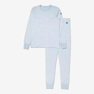 Stripet todelt pyjamas voksen lysblå