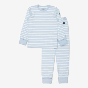 Stripet todelt pyjamas. lysblå