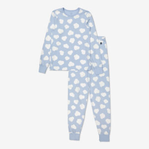 Todelt pyjamas med skytrykk, voksen lysblå